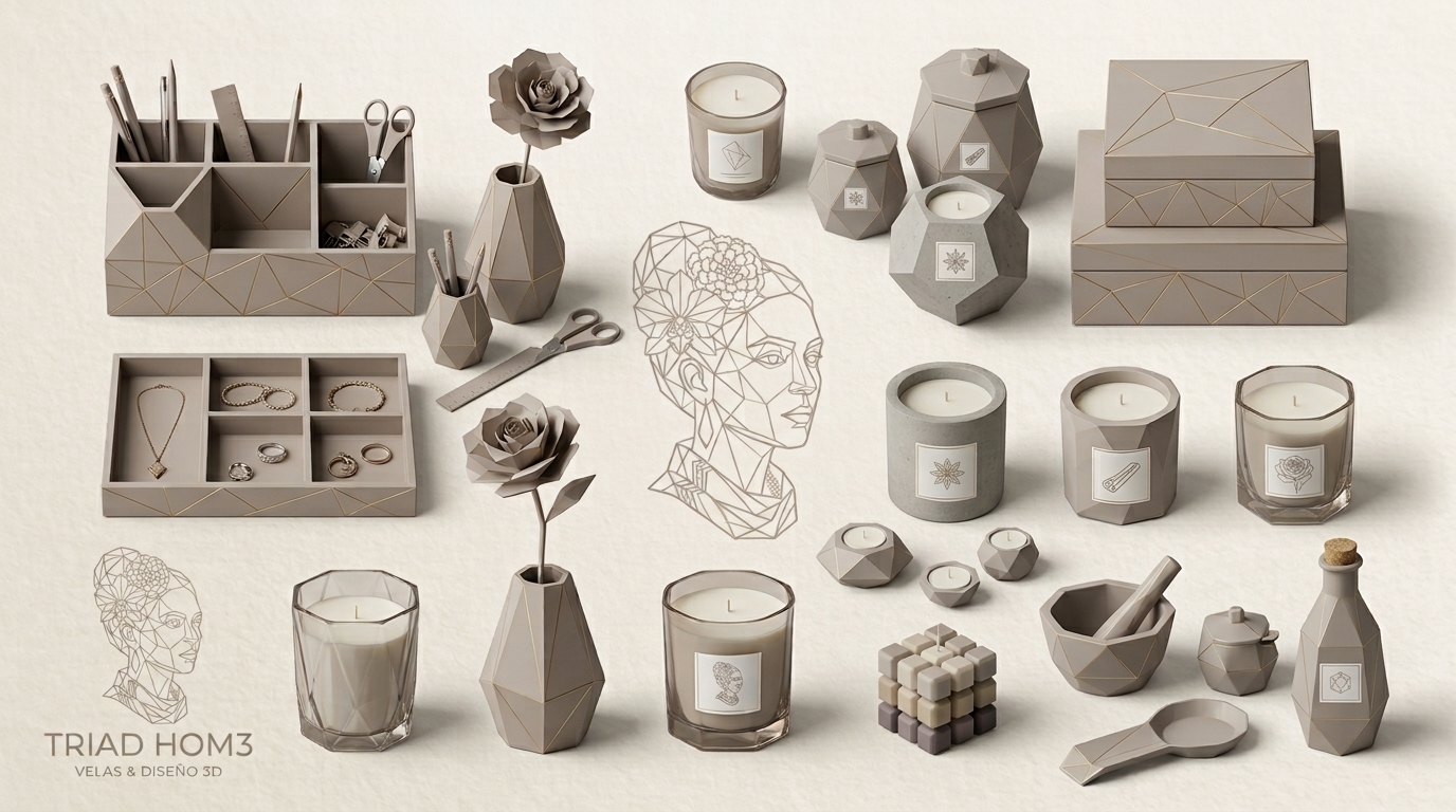 TRIAD HOM3 Velas Esculturales y Diseño 3D